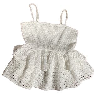 Rebellion ruffled cami in white